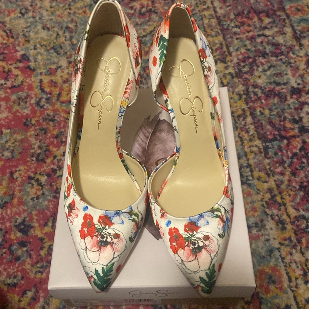 Jessica Simpson JS-Paryn Maxwell Floral Print D’Orsay Pumps